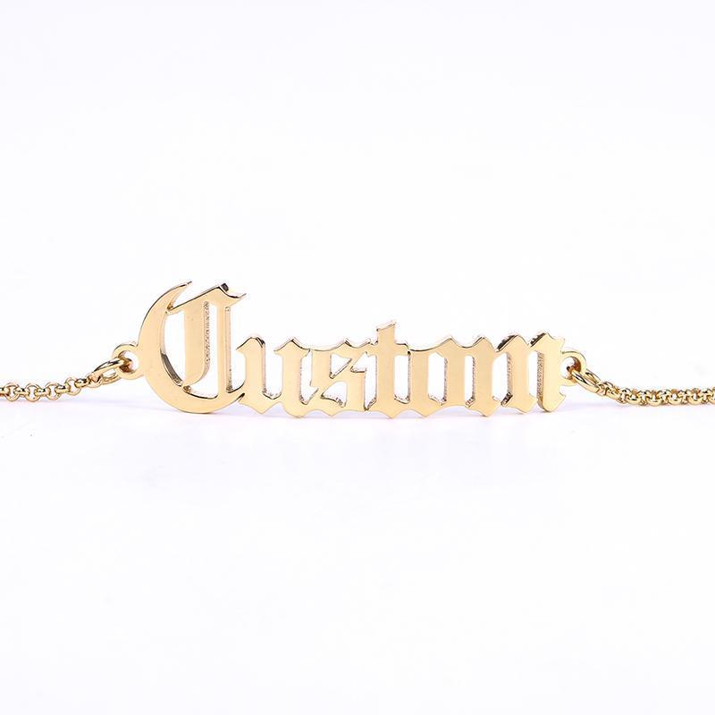 Old English Custom Bracelet (12 Letters) by White Market