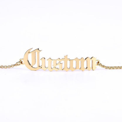 Old English Custom Bracelet (12 Letters) by White Market