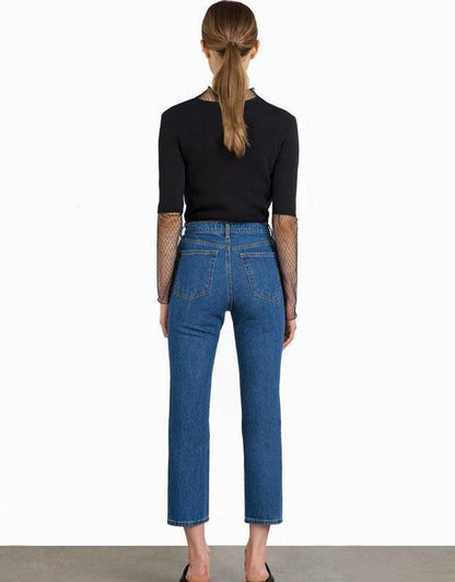 High Waisted Cut Pocket Jeans by White Market