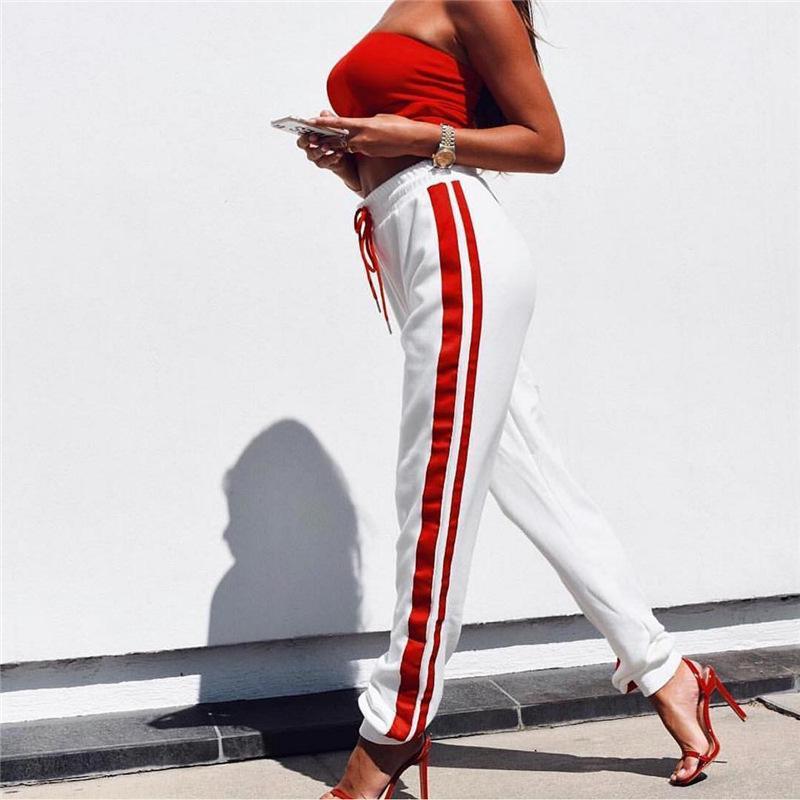Cotton Striped Trousers by White Market