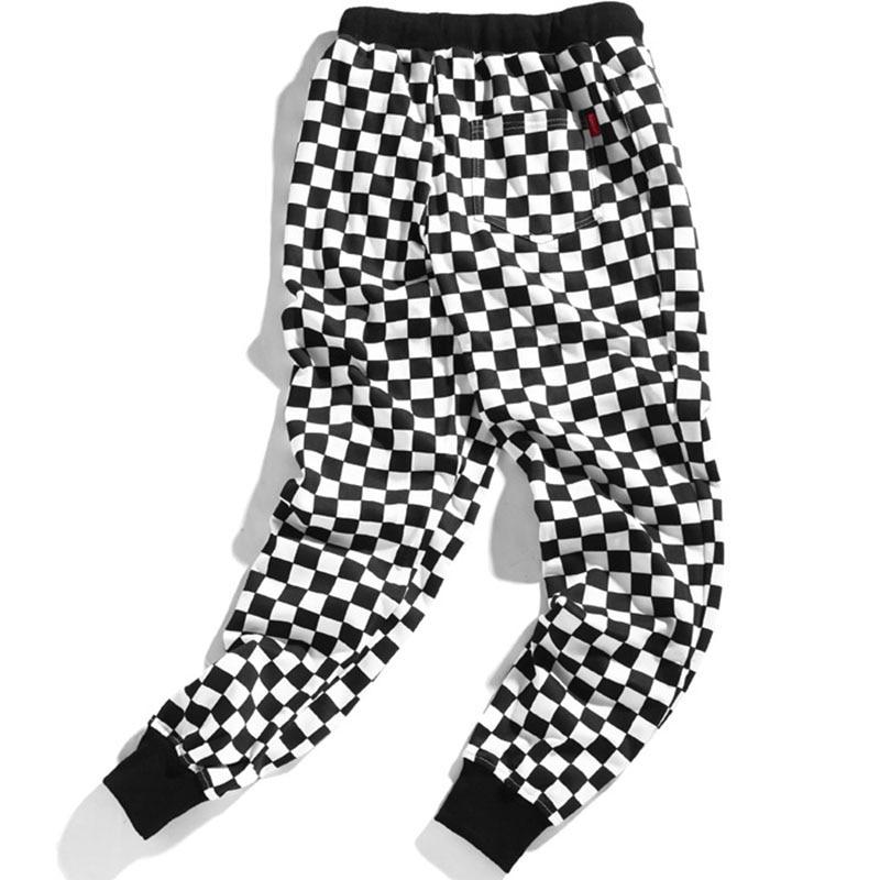 Checkered Fleece Joggers by White Market