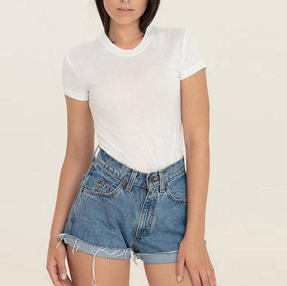 Back Zipper Distressed Denim Shorts by White Market