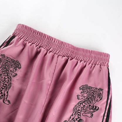 Satin Embroidered Tiger Trousers by White Market