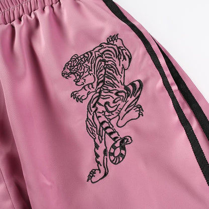 Satin Embroidered Tiger Trousers by White Market