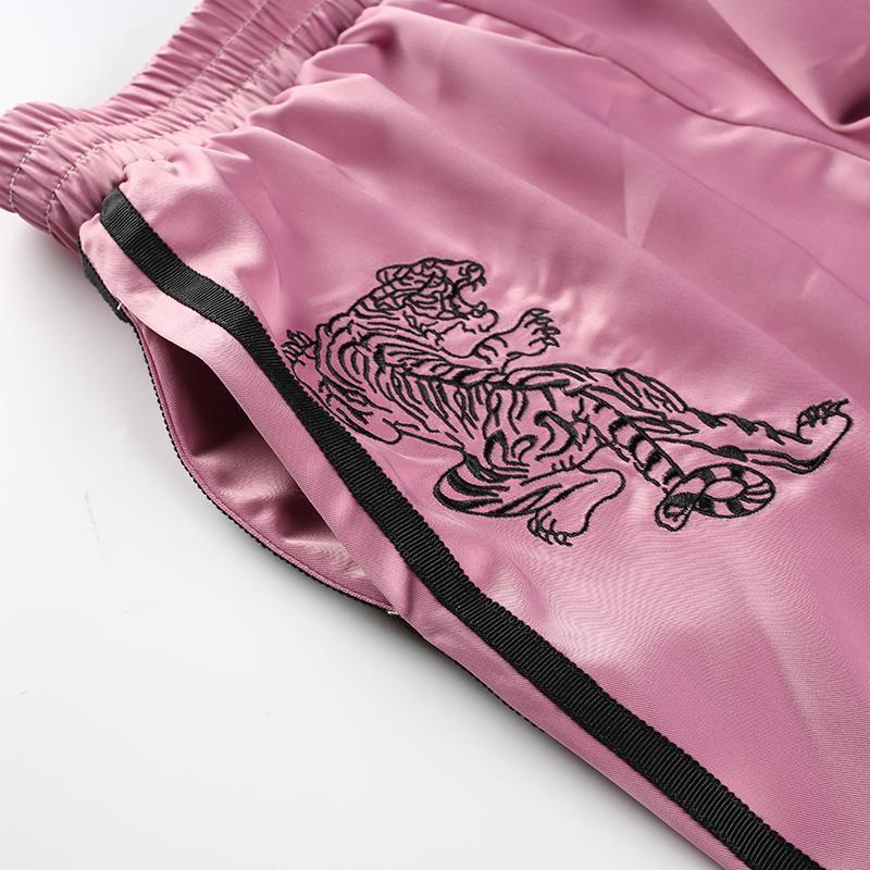 Satin Embroidered Tiger Trousers by White Market