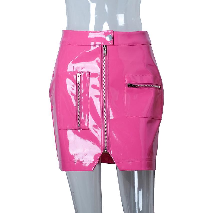 Pink PU Leather Skirt by White Market