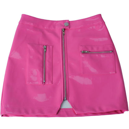 Pink PU Leather Skirt by White Market