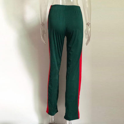 Wide Stripe Cotton Joggers by White Market