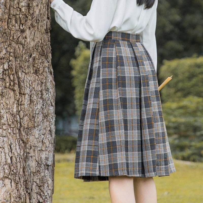 High Waisted Plaid Skirt by White Market