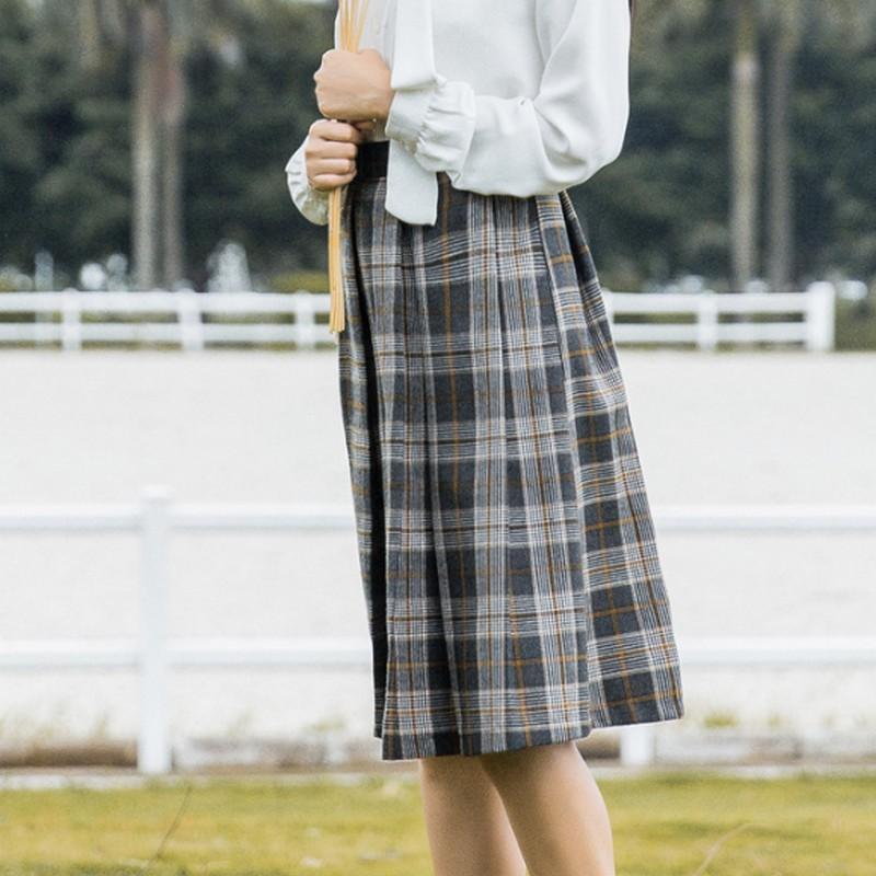 High Waisted Plaid Skirt by White Market