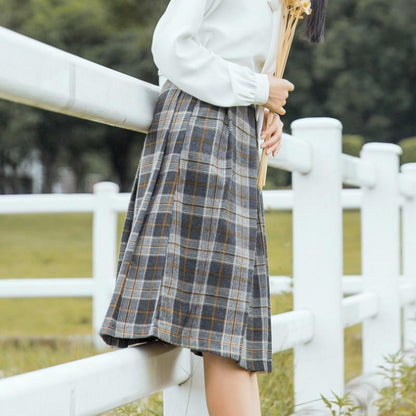 High Waisted Plaid Skirt by White Market