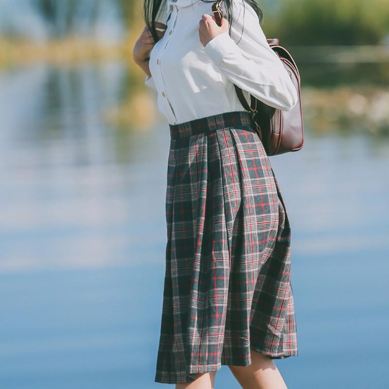 High Waisted Plaid Skirt by White Market