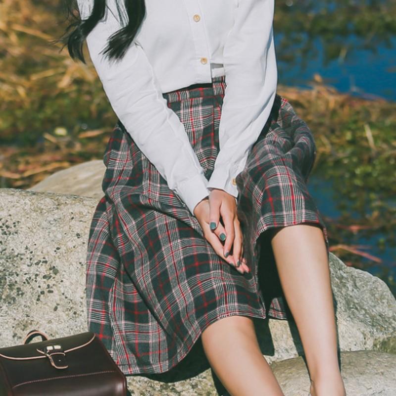 High Waisted Plaid Skirt by White Market