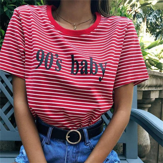"90s Baby" Striped Tee by White Market