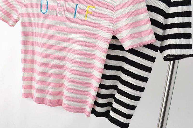 Knitted Sporty Striped Top by White Market