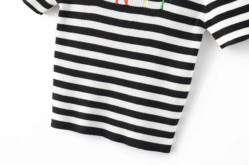 Knitted Sporty Striped Top by White Market