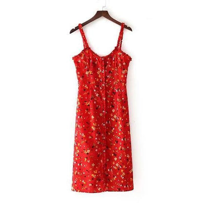 Red Floral Dress by White Market