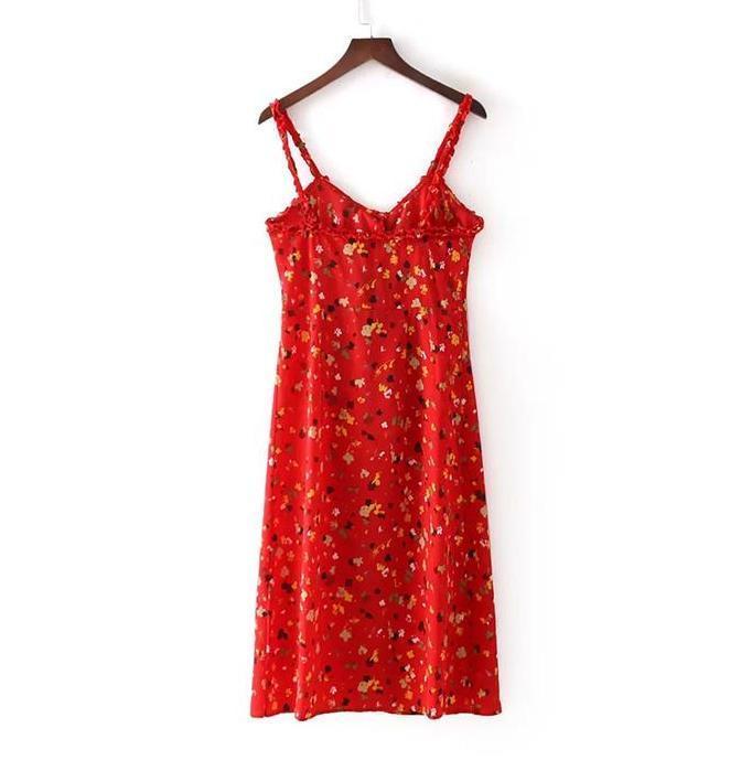 Red Floral Dress by White Market