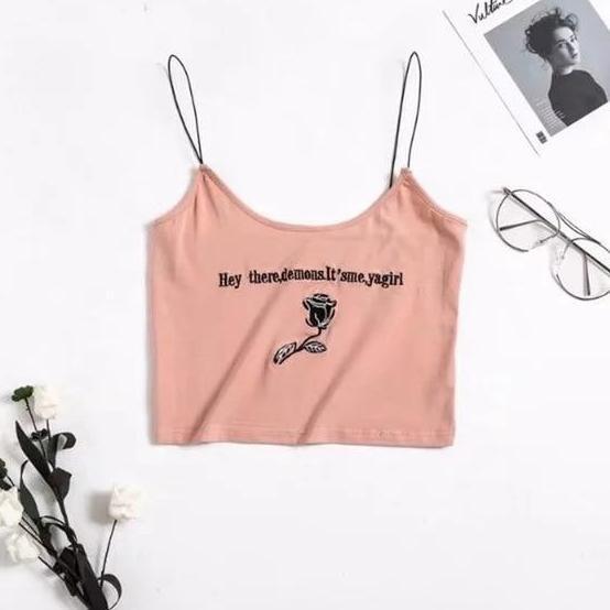 "Hey There Demons, It's Me Ya Girl" Crop Top by White Market