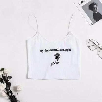 "Hey There Demons, It's Me Ya Girl" Crop Top by White Market