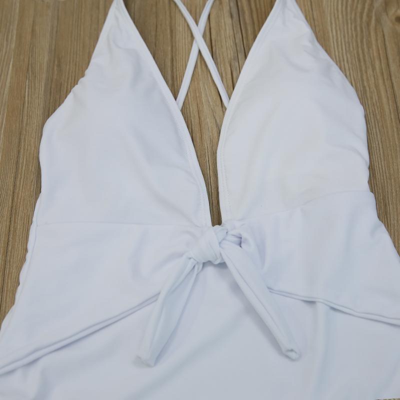 Solid Spaghetti Strap Monokini by White Market