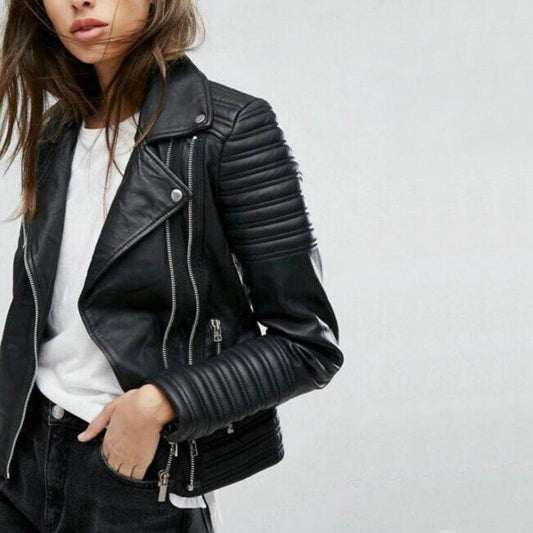 Classic Leather Motorcycle Jacket by White Market