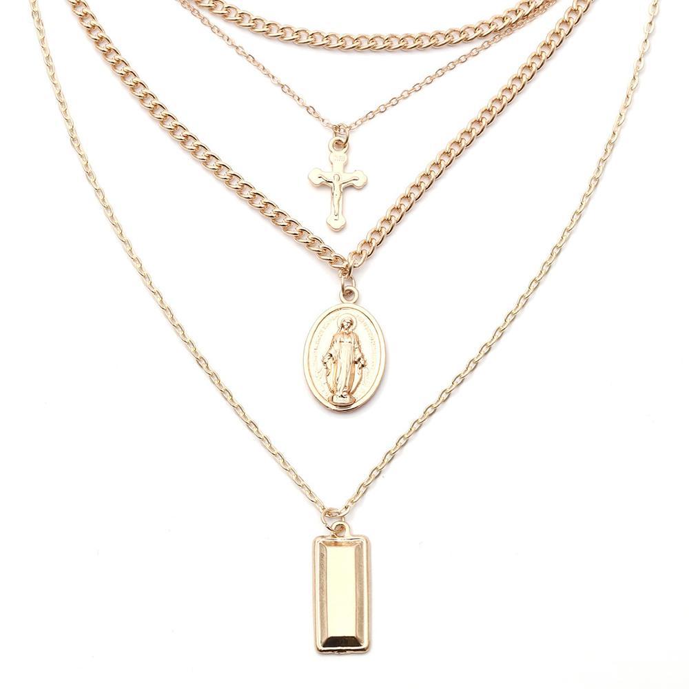 Virgin Mary 3 Piece Pendant Chain by White Market