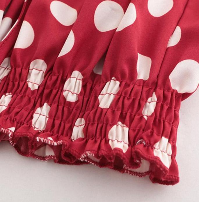 Red Polkadot Ruffled Tube Top by White Market