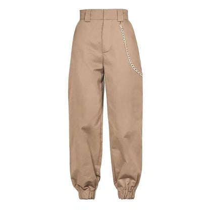 High Waisted Straight Trouser With Chain by White Market