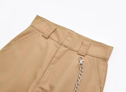 High Waisted Straight Trouser With Chain by White Market