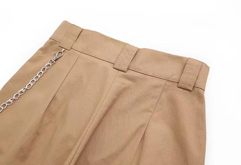 High Waisted Straight Trouser With Chain by White Market