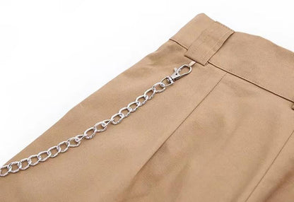 High Waisted Straight Trouser With Chain by White Market