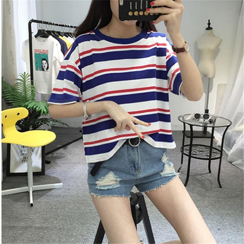 Blue Red White Vintage Striped Tee by White Market