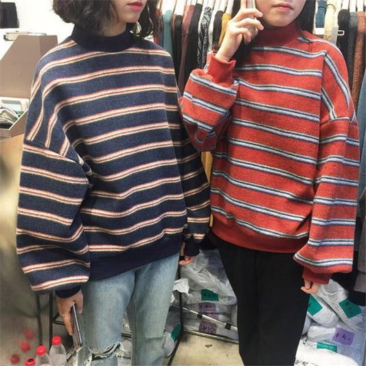 Oversized Wool Striped Sweater by White Market