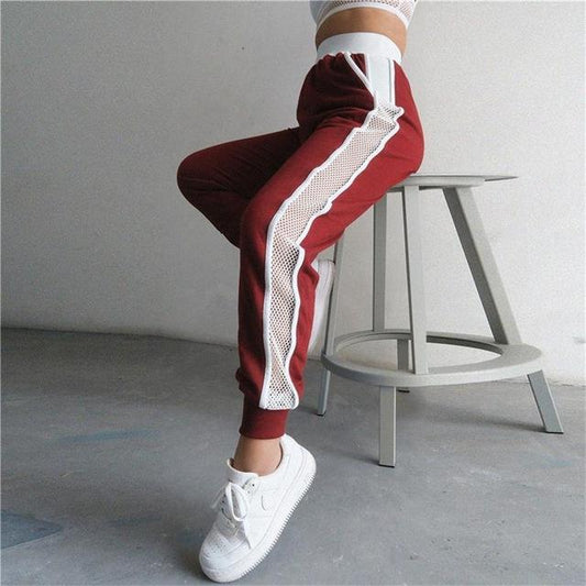 Side Meshed Sport Trousers by White Market