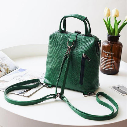 SERPENTINE VEGAN LEATHER BACKPACK by White Market