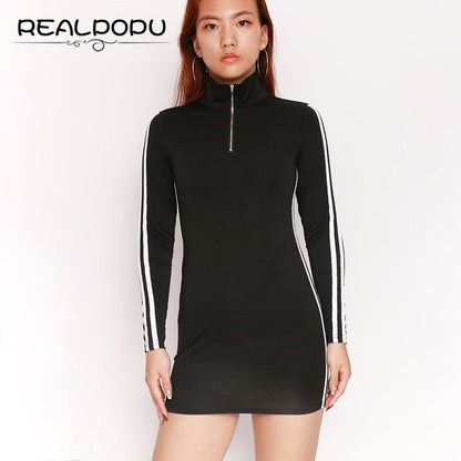 Turtleneck Racer Dress by White Market