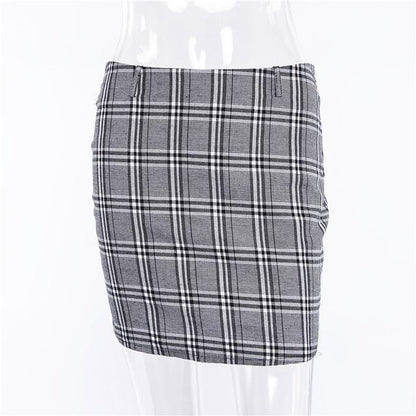 Plaid Mini Skirt With Chain by White Market