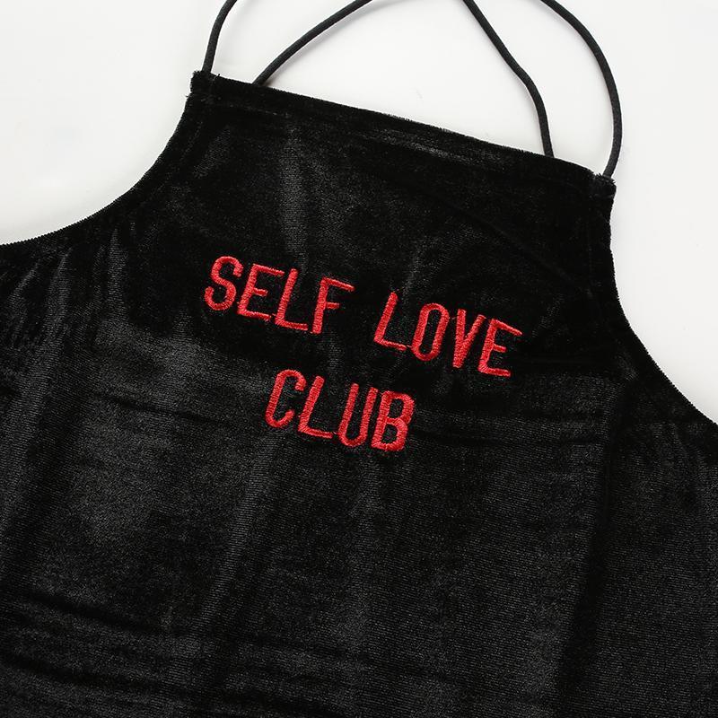 "Self Love Club" Velvet Top by White Market