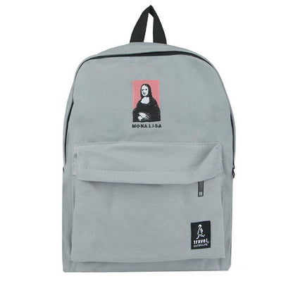 Mona Lisa Embroidered Backpack by White Market