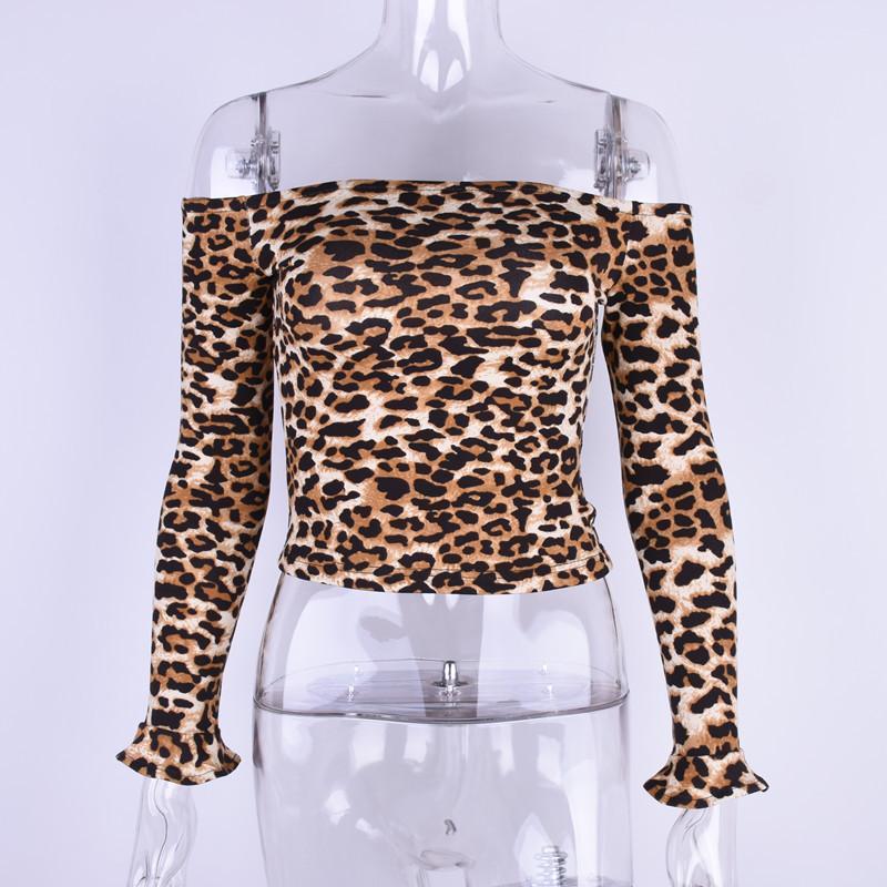 Wide Shoulder Leopard Top by White Market