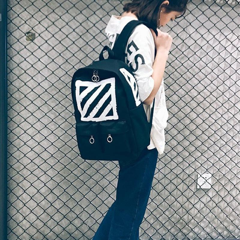 Caution Striped Backpack by White Market