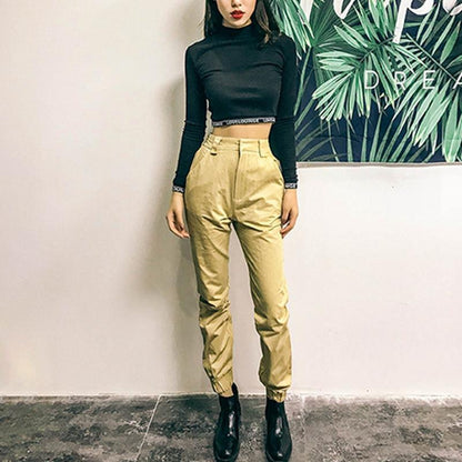 High Waisted Cargo Trousers by White Market