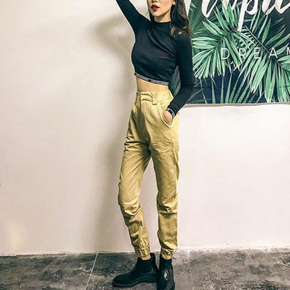 High Waisted Cargo Trousers by White Market