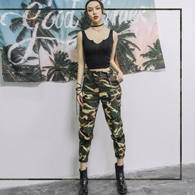 High Waisted Cargo Trousers by White Market