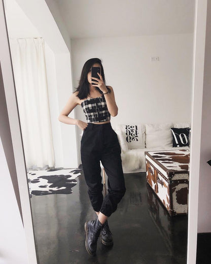 High Waisted Cargo Trousers by White Market