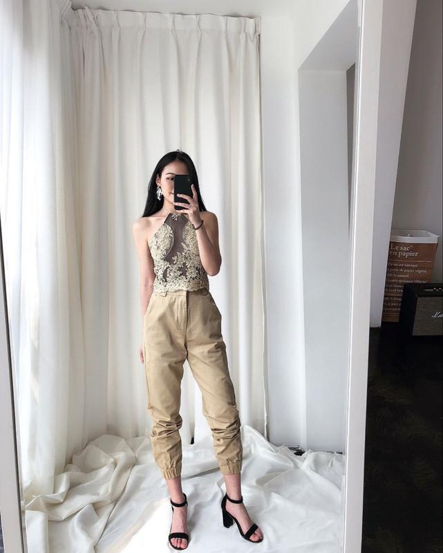 High Waisted Cargo Trousers by White Market