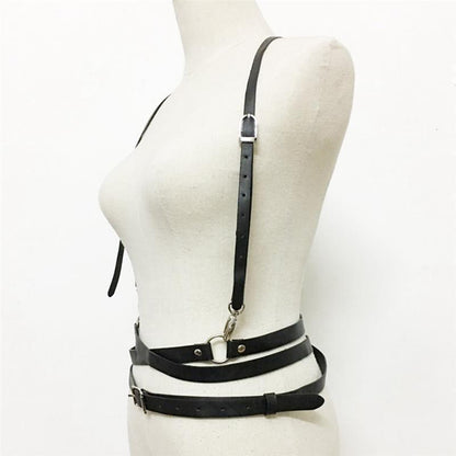 Leather Belt Suspenders by White Market