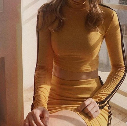 Kill Bill Two Piece Long Sleeve Shirt And Skirt by White Market