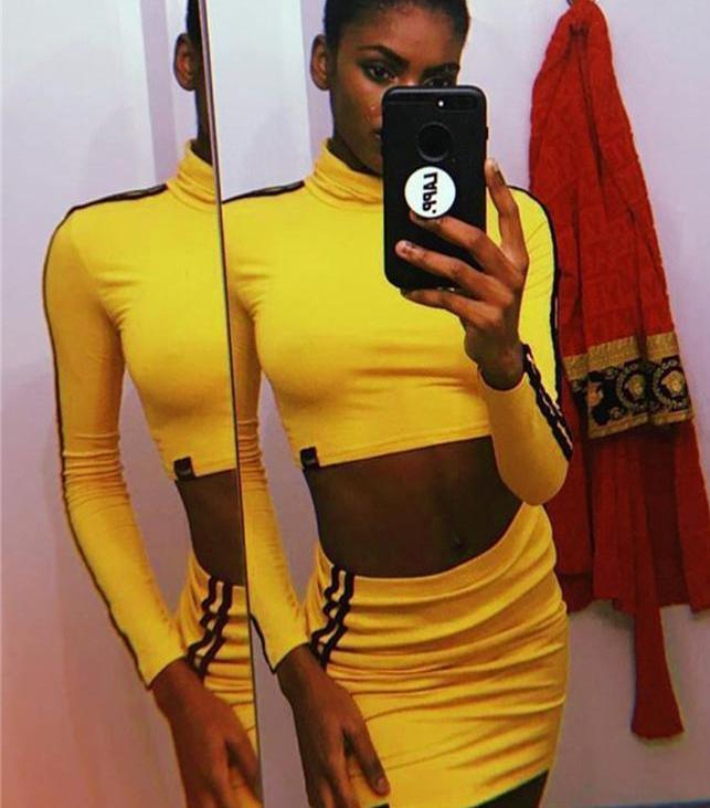 Kill Bill Two Piece Long Sleeve Shirt And Skirt by White Market